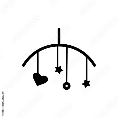 Cradle toy outline icon isolated. Symbol, logo illustration for mobile concept and web design.