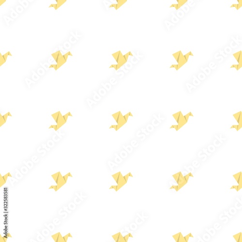 Origami icon pattern seamless isolated on white background