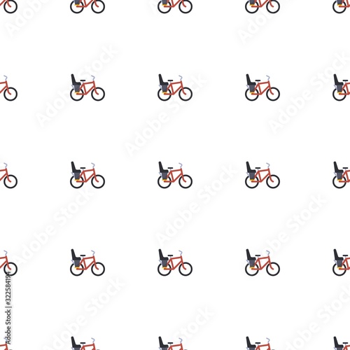 Bike Child seat icon pattern seamless isolated on white background