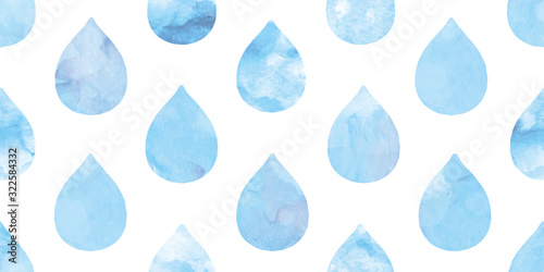 Watercolor water drops background. Seamless pattern.Vector. 水彩水滴パターン