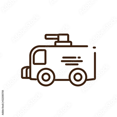 police van icon, line style