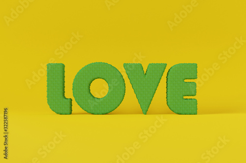 Abstract letters 3d text LOVE for st Valentine's day