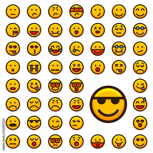 Emoticons icon set,Icons about facial expressions