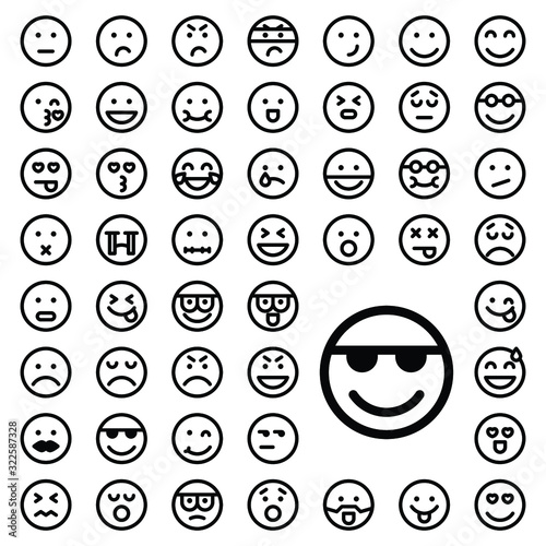 Emoticons icon set,Icons about facial expressions
