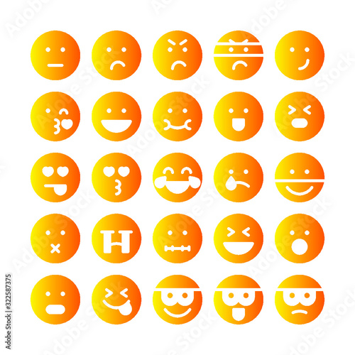 Emoticons icon set,Icons about facial expressions