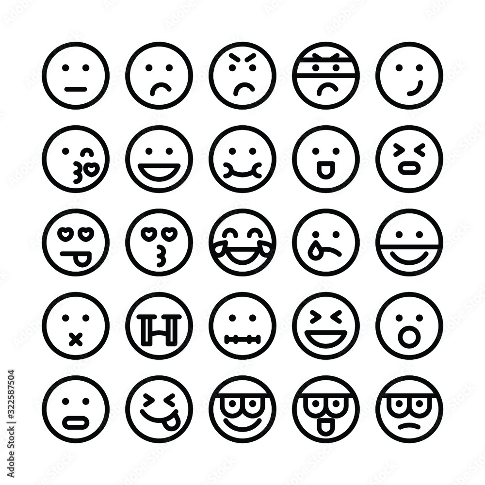 Emoticons icon set,Icons about facial expressions Emoticons icon set,Icons about facial expressions
