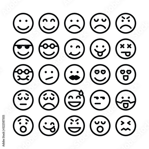 Emoticons icon set,Icons about facial expressions