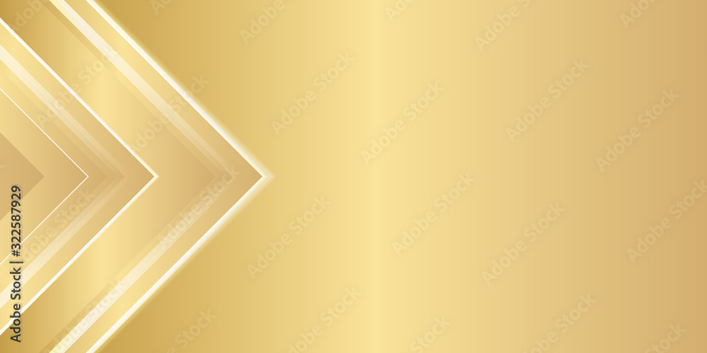 Obraz premium Gold white arrow abstract background for presentation design. Horizontal landscape orientation.