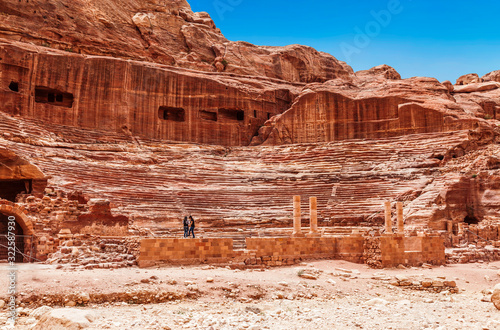 Roman amphitheater in the ancient city of Petra in Jordan. It was included in the UNESCO cultural heritage list