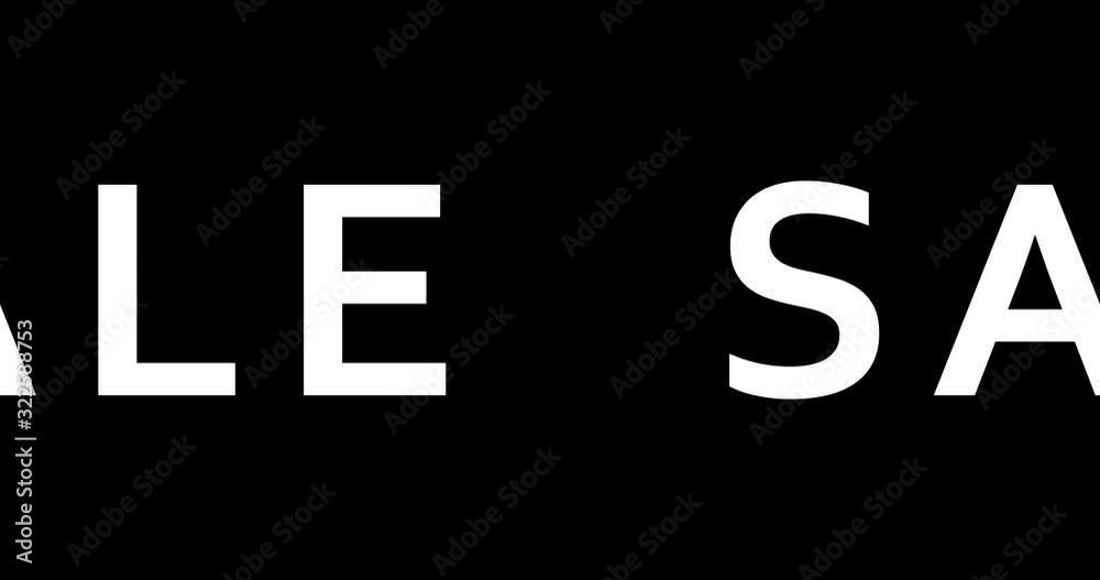 Sale. 4K animated text background for social media marketing advertising campaigns. White sale word animated on black background
