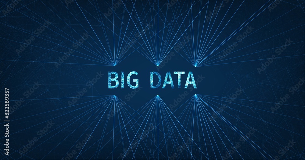 Big data low poly connection visualization concept on dark blue color background. Big data low poly connection visualization concept on dark blue color background.