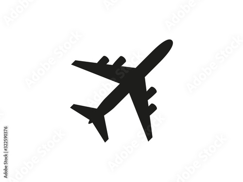 Flight icon vector symbol. Plane icon isolated on white bacckground. Logo airplane tourism or shipping concept. photo