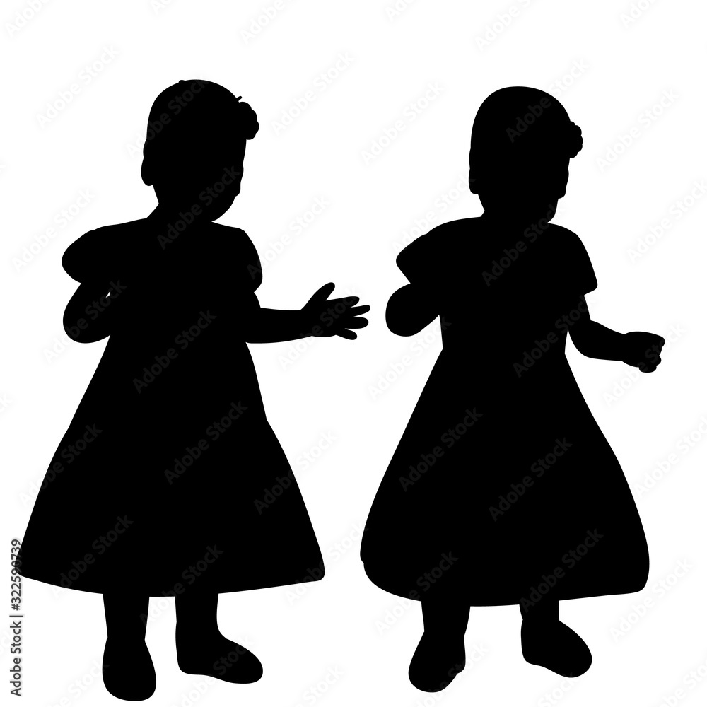 black silhouette baby in dress