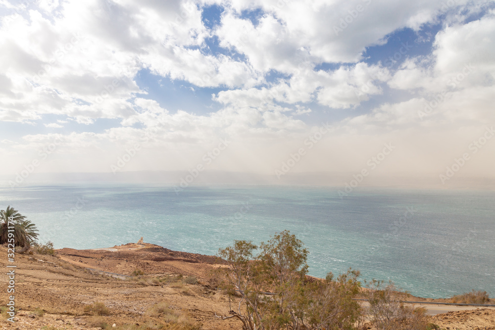 The eastern shore of the Dead sea. Jordan.