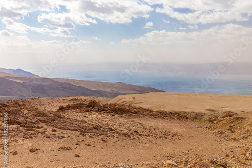 The eastern shore of the Dead sea. Jordan.