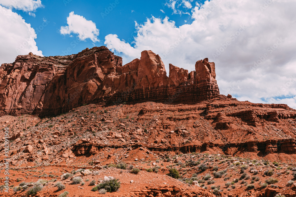 Panorama with famous Buttes of Monument Valley from Arizona, USA. Red rocks landscape - Image