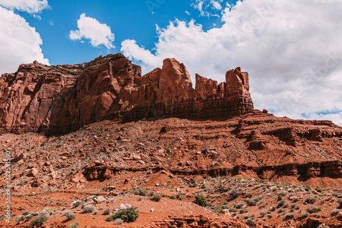 Panorama with famous Buttes of Monument Valley from Arizona, USA. Red rocks landscape - Image