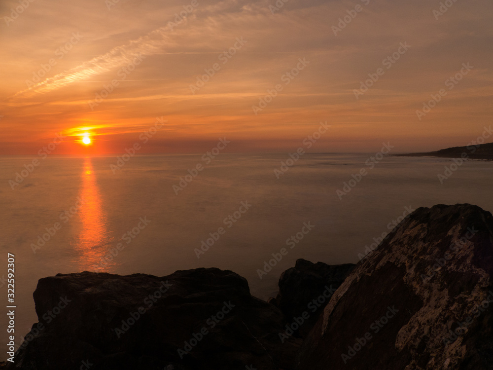 Splendide coucher du soleil en pose longue Splendide coucher du soleil en pose longue