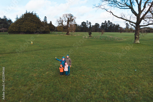 family portrait from drone