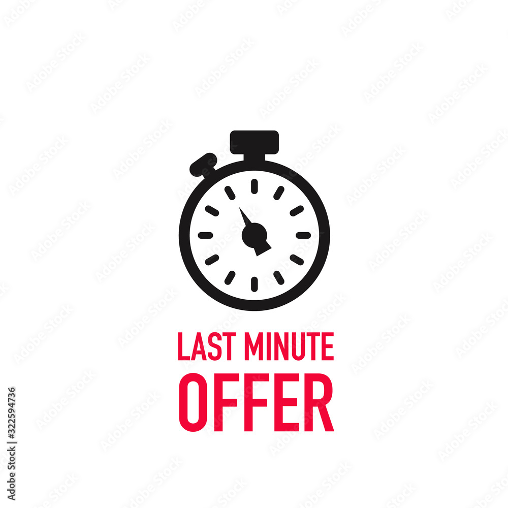 last minute offer with clock. Vector last minute offer with clock. Vector