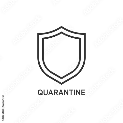Shield icon quarantine. Shield symbol vector sign
