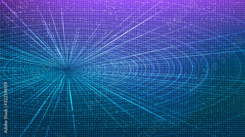 Abstract Futuristic Hyperspace speed motion on future Technology background,warp and expanding movement concept,vector Illustration.