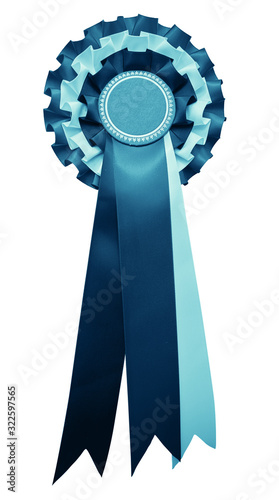 Photography A stylish retro vintage Award rosette medal badge with ribbon in the USA united states and englands flag's colours