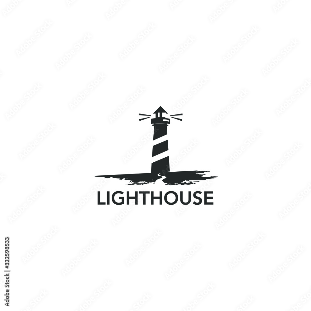 Black light house logo design template modern and simple Black light house logo design template modern and simple