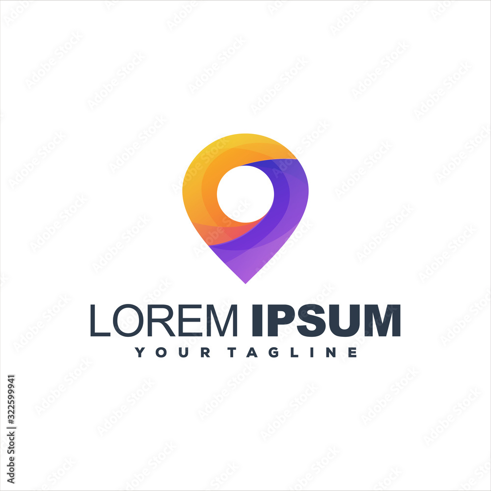 awesome pin gradient logo design awesome pin gradient logo design