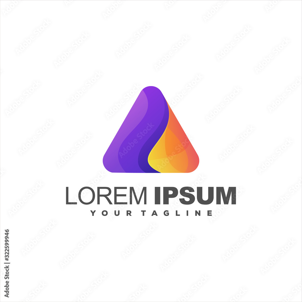 awesome triangle gradient logo design awesome triangle gradient logo design