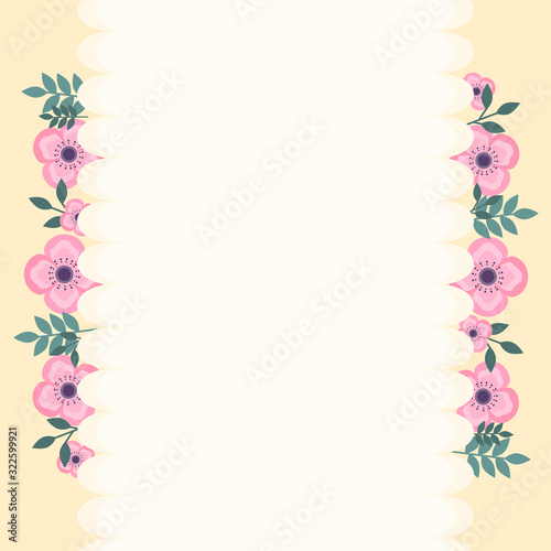 This is background with flowers  leaf. Cute card. Could be used for flyers  banners  postcards  holidays decorations  spring holidays  Women   s Day  Mother   s Day  wedding.