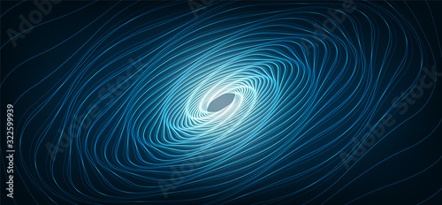 Network Teleport Warp Spiral Technology on Light Blue Background,Network Concept design,Vector illustration.
