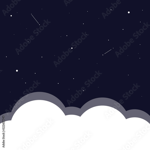 Wallpaper Mural Sky background with clouds and stars vector illustration Torontodigital.ca