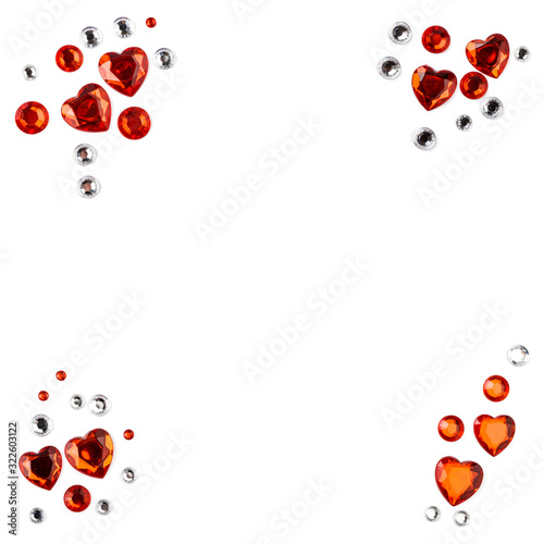 Hearts. Decorative stickers isolated on white background.