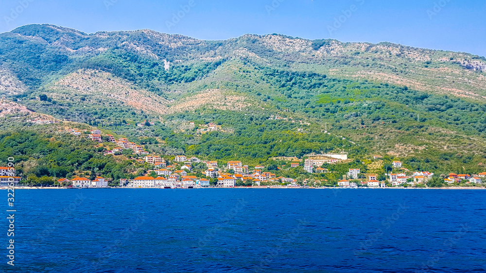 The Bay of Kotor, also known as the Boka. Winding bay of the Adriatic Sea. Montenegro.