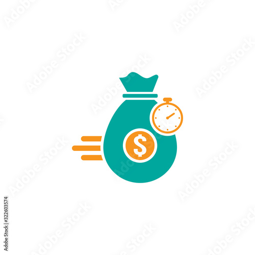 Quick and easy loan icon design. Fast money providence symbol. Vector illustration