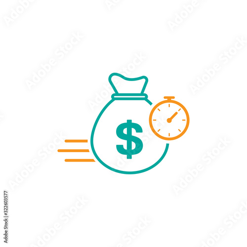 Quick and easy loan icon design. Fast money providence symbol. Vector illustration