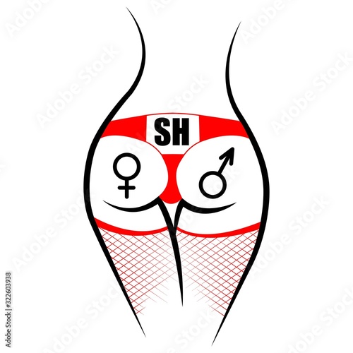 design template business card for sex shop, vector illustration