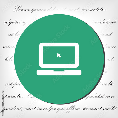 Laptop vector icon , lorem ipsum Flat design