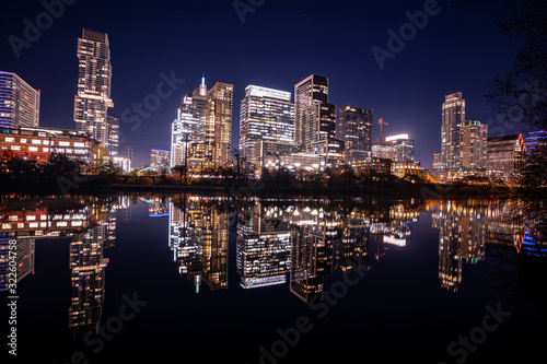 Downtown Austin sits on the banks of Lady Bird Lake. 