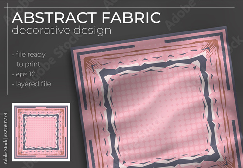 Abstract Fabric Decorative Design with Realistic Mock up for Printing Production. Hijab , Scarf , Pillow , etc.