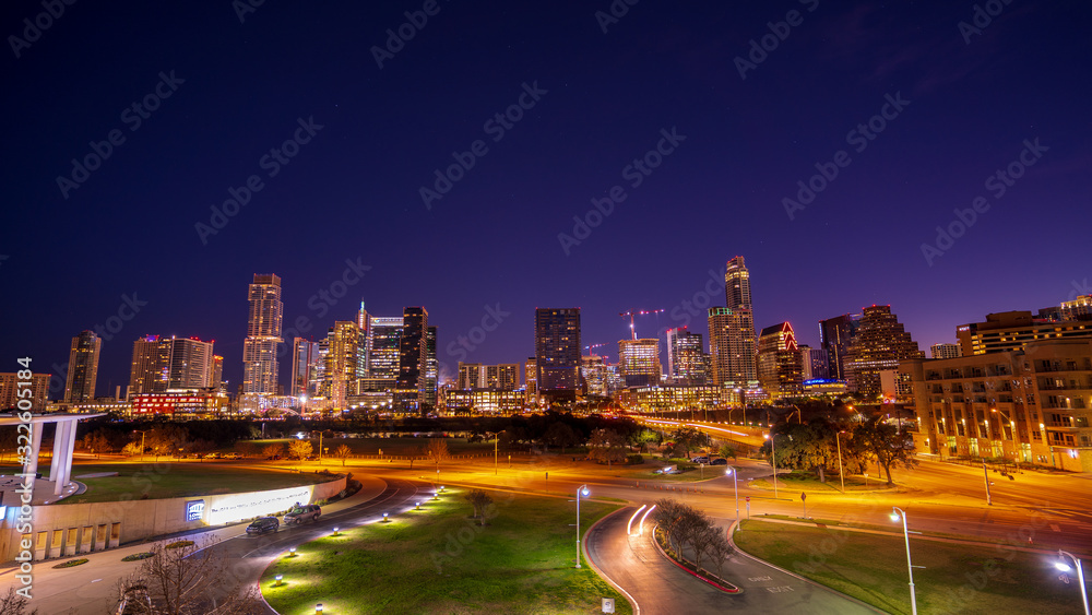 The skyline in the city of Austin.