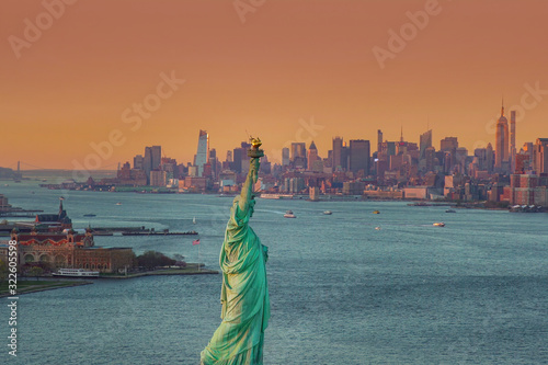 Statue of Liberty with New York City in Back