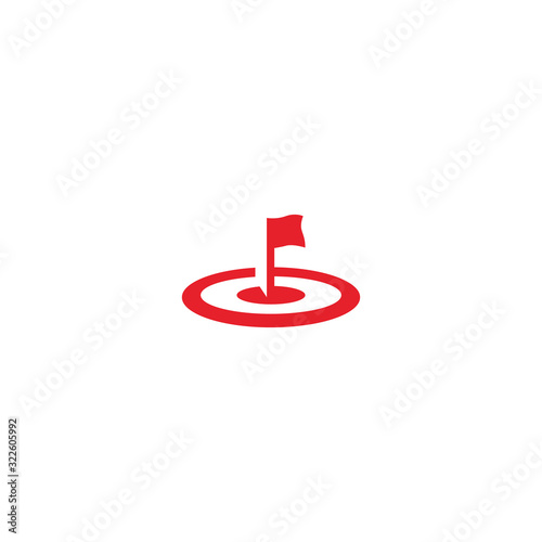Target icon logo design for business or sport with arrow symbol. Goal Logo.