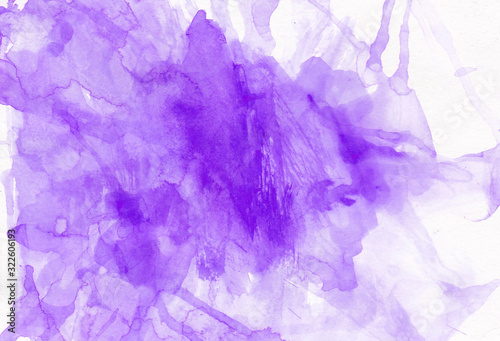 Watercolor violet texture. Bright splash illustration on a white isolated background. Design for social networks, web, print, postcard.