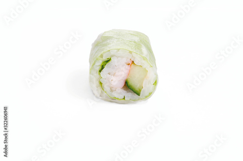 roll printemps crevette concombre