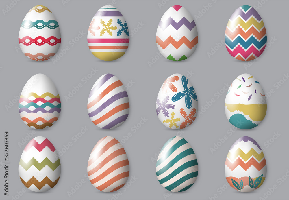 Easter Egg Element with Abstract Hand Drawn Design