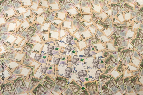 500 Ukrainian hryvnia as solid background. Money concept