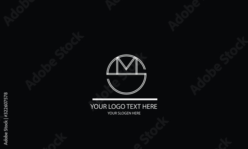 SM MS abstract vector logo monogram template photo