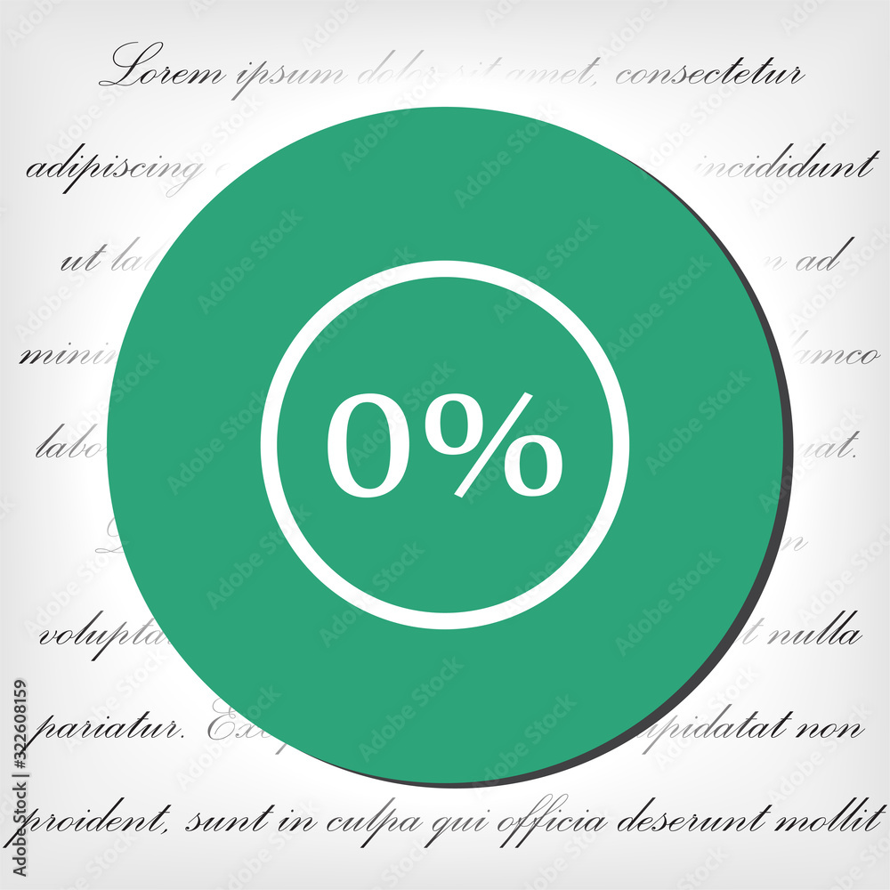 Vector icon 0 percent , lorem ipsum Flat design Vector icon 0 percent , lorem ipsum Flat design